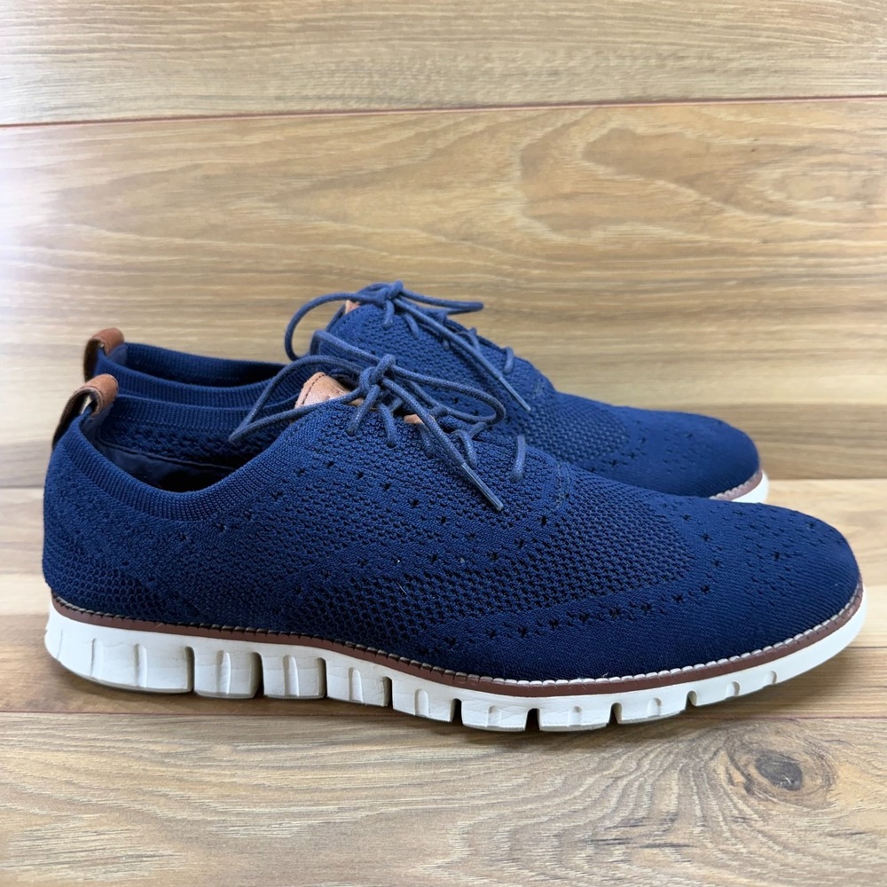Cole Haan Zero Grand Mesh Wingtip 12 M Navy Blue Stitchlite Oxfords‎